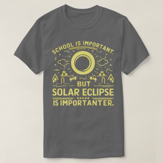 学校は重要だが食太陽のは重要だ Tシャツ (デザイン正面)