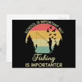 学校は重要な魚釣りヴィンテージ魚釣り ポストカード (正面/裏面)