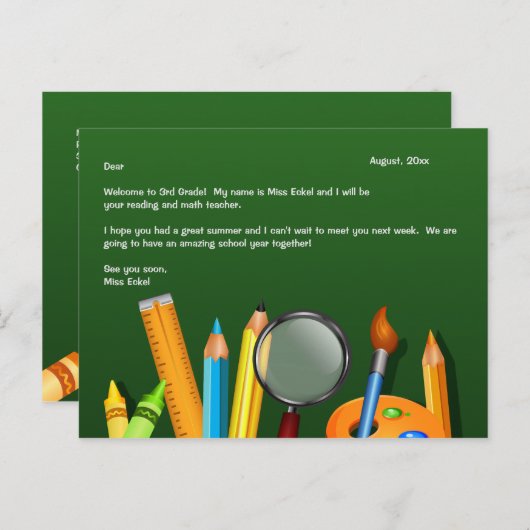 学校へようこそはがき ポストカード (正面/裏面)