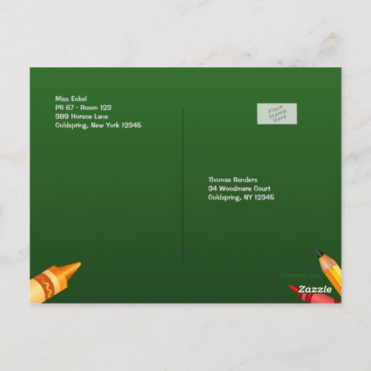 学校へようこそはがき ポストカード (裏面)