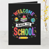 学校へようこそ キッズ 先生 はじめての登校日 カード (黄色い花)