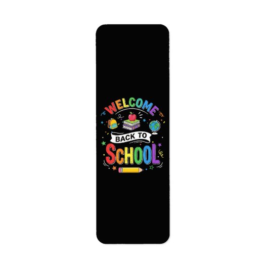 学校へようこそ キッズ 先生 はじめての登校日 ラベル (正面)
