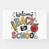学校へようこそ 先生 生徒 新学期の始まり 横断幕 (横)