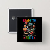 学校へようこそ 初めての登校日 宇宙飛行士 缶バッジ (正面&裏面)