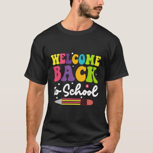 学校へようこそ 学校の先生のための初登校日のプレゼント Tシャツ (正面)