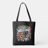学校へようこそ 学校の初日 先生 トートバッグ (裏面)