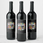 学校へようこそ 学校の初日 先生 ワインラベル (ボトル)