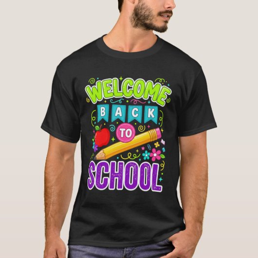 学校へようこそ 学校最初の日 Tシャツ (正面)