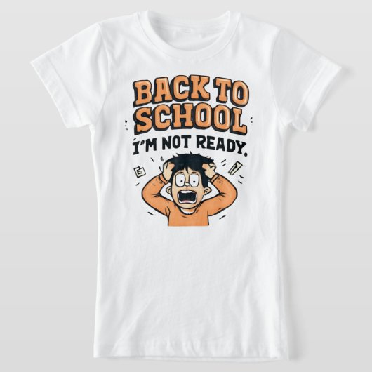 学校へ戻るのは嫌だ 面白いデザイン Tシャツ (レイダウン)