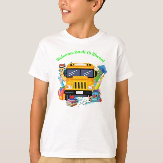 学校へ戻ろうTシャツ | かわいい学校 Tシャツ (正面)