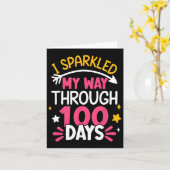 学校へ百人の日を通してまばゆい カード (黄色い花)