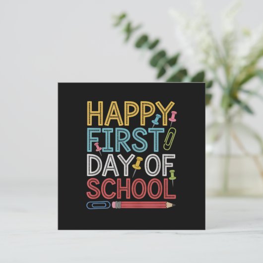学校へ行く日 学校再開 おめでとう サンキューカード (スタンド正面)