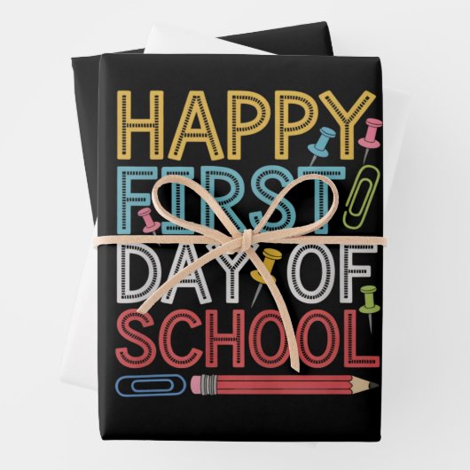 学校へ行く日 学校再開 おめでとう ラッピングペーパーシート (インサイチュ)