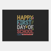 学校へ行く日 学校再開 おめでとう ラッピングペーパーシート (正面)