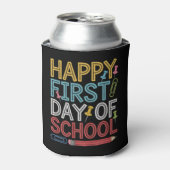 学校へ行く日 学校再開 おめでとう 缶クーラー (缶正面)