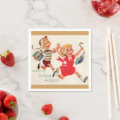 学校へ行く途中の兄妹 スタンダードカクテルナプキン (インサイチュ)