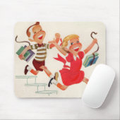 学校へ行く途中の兄妹 マウスパッド (マウス)