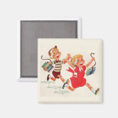 学校へ行く途中の兄妹 マグネット (正面/裏面)