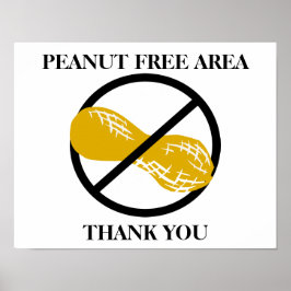 学校またはオフィス用のカスタマイズ可能なピーナッツ無料エリア ポスター