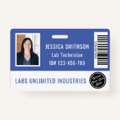 学校またはビジネスの写真IDペリウィンクルブルーバッジ バッジ (正面)