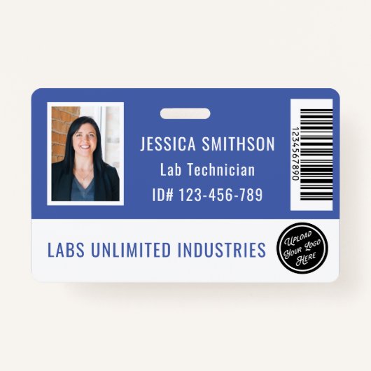 学校またはビジネスの写真IDペリウィンクルブルーバッジ バッジ (正面)