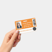 学校またはビジネスフォトIDオレンジバッジ バッジ (手持ち)