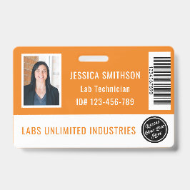 学校またはビジネスフォトIDオレンジバッジ バッジ