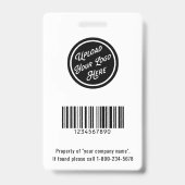 学校またはビジネスフォトIDオレンジブラック バッジ (裏面)