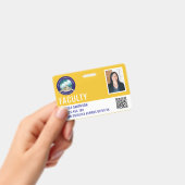 学校またはビジネスフォトIDサニーイエローバッジ バッジ (手持ち)