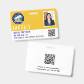 学校またはビジネスフォトIDサニーイエローバッジ バッジ (表裏)