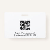 学校またはビジネスフォトIDサニーイエローバッジ バッジ (裏面)