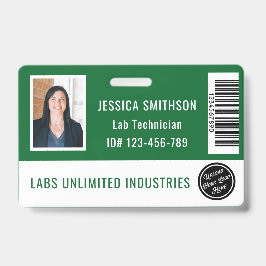 学校またはビジネスフォトIDダークグリーンバッジ バッジ