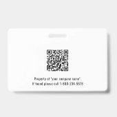 学校またはビジネスフォトIDネイビーブルーバッジ バッジ (裏面)