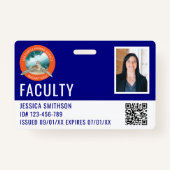 学校またはビジネスフォトIDネイビーブルーバッジ バッジ (正面)
