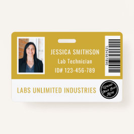 学校またはビジネスフォトIDマスタードイエローバッジ バッジ