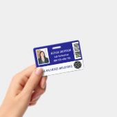 学校またはビジネス用写真付きID ネイビーブルーバッジ バッジ (手持ち)