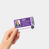 学校またはビジネス用写真付きID 紫色のダークバッジ バッジ (手持ち)