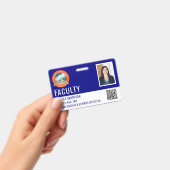 学校または企業用の写真付きID ネイビーブルーバッジ バッジ (手持ち)