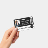 学校または企業用の写真付きID 黒と白のバッジ バッジ (手持ち)