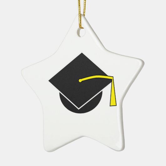 学校または大学または大学卒業の帽子 セラミックオーナメント (左)