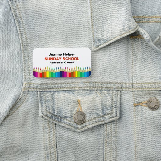 学校または教会の先生またはボランティアの名前タグ 名札 (インサイチュ)