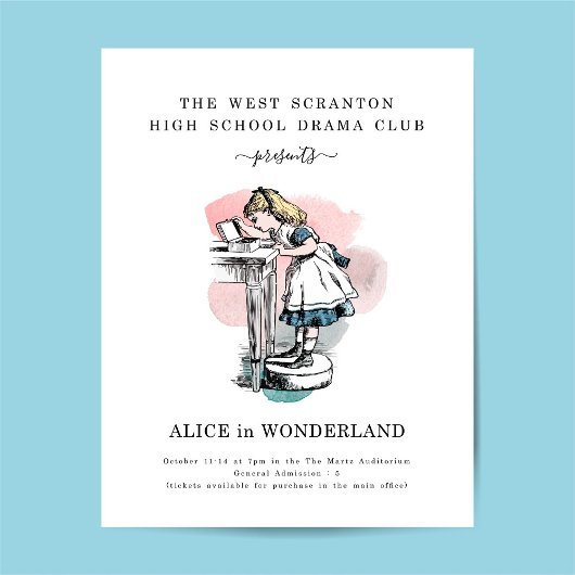 学校ま遊たは演劇の宣伝用フライヤー チラシ