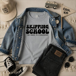 学校をサボる おもしろ ホームスクーリング レトロ風 Tシャツ