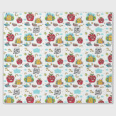 学校をテーマにした包装紙 ラッピングペーパー (フラット)