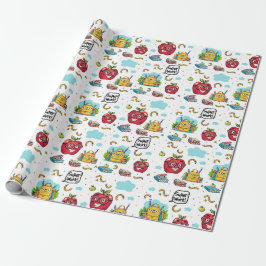 学校をテーマにした包装紙 ラッピングペーパー