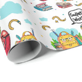 学校をテーマにした包装紙 ラッピングペーパー (ロールコーナー)