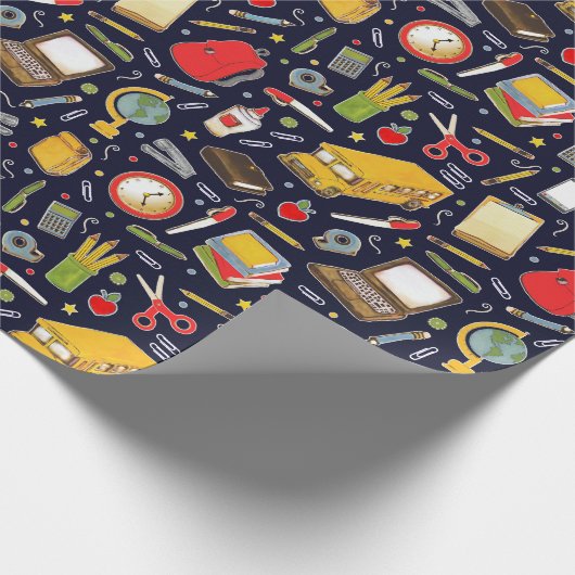 学校をテーマにした贈り物 ラッピングペーパー (角)