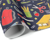 学校をテーマにした贈り物 ラッピングペーパー (ロールコーナー)