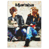 学校をテーマパーソナライズされたにした10代のコラージュのクリップボード クリップボード (裏面)