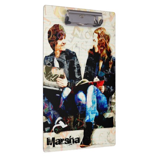 学校をテーマパーソナライズされたにした10代のコラージュのクリップボード クリップボード (右)